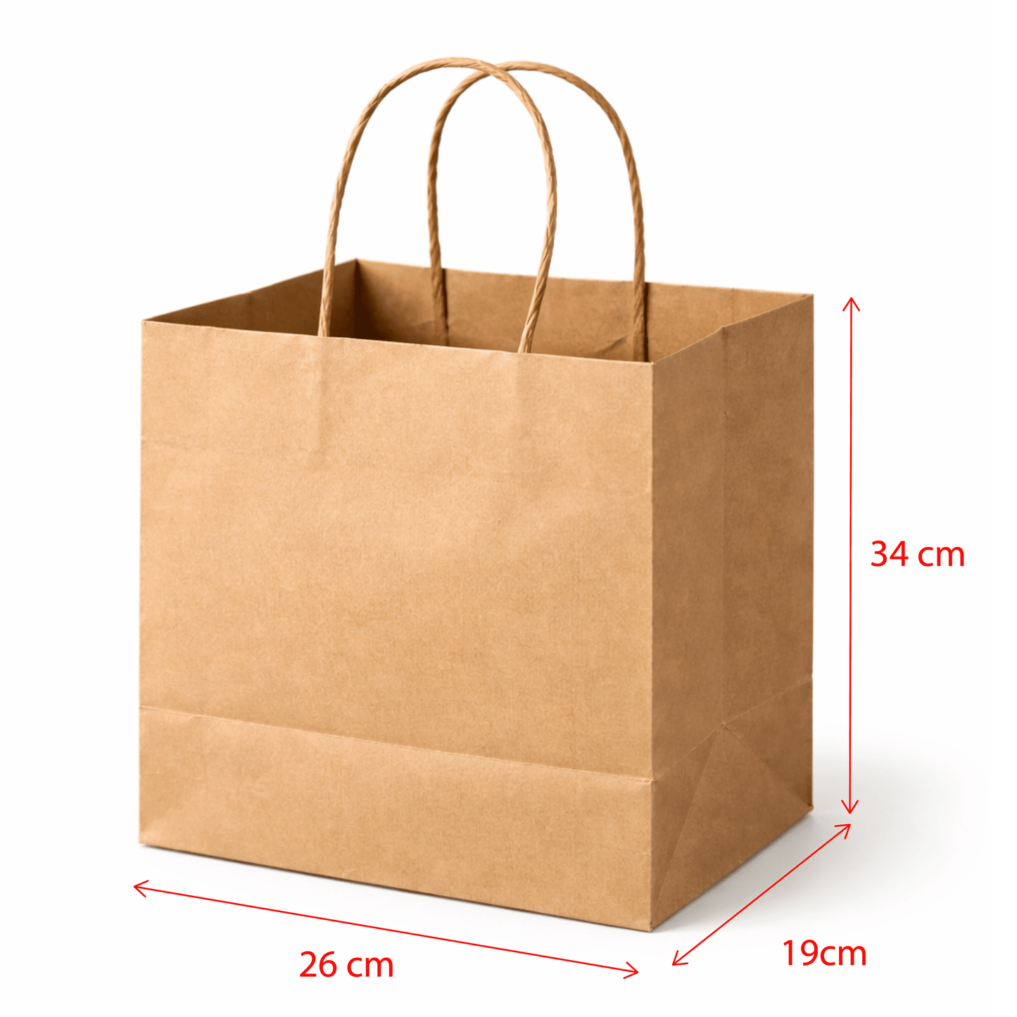 Sac vente a emporter kraft blanc personnalise avec logo pour restaurant et traiteur