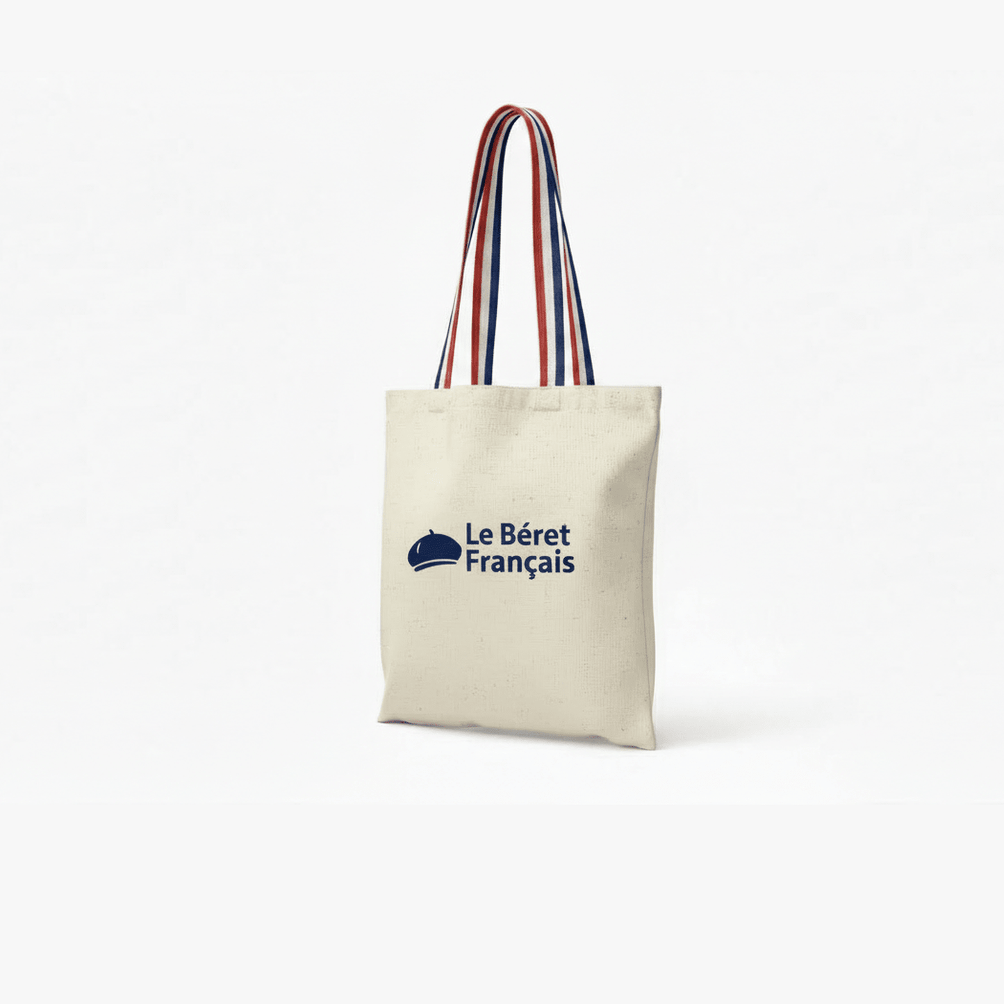 Tote bag anses tricolores Apollon coton 180 gr naturel personnalise avec logo