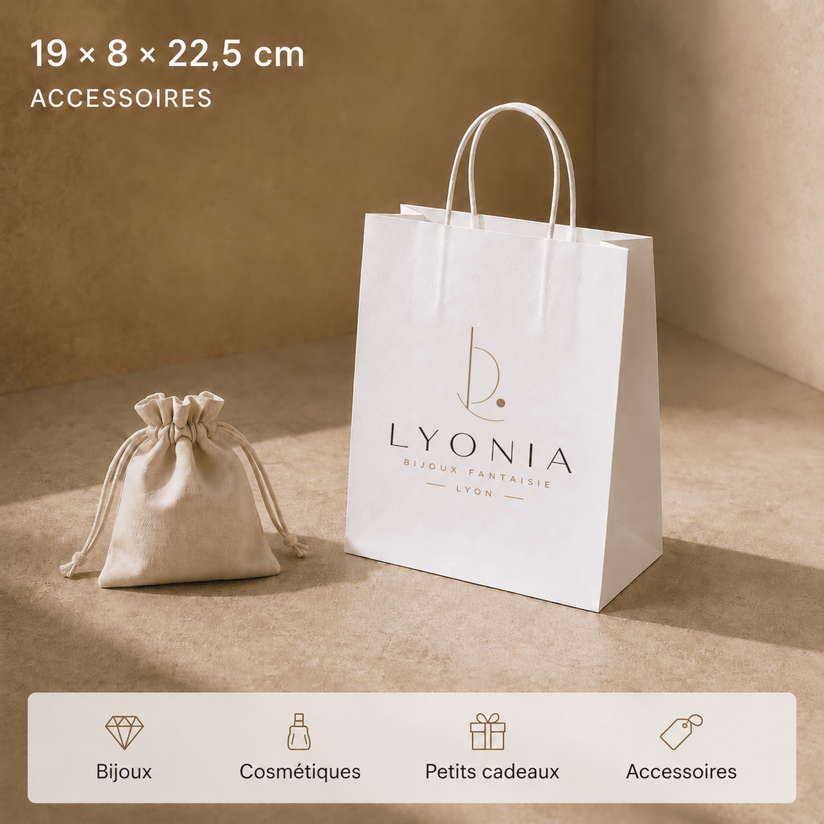 Sacs classiques Kraft Blanc - FaciPack