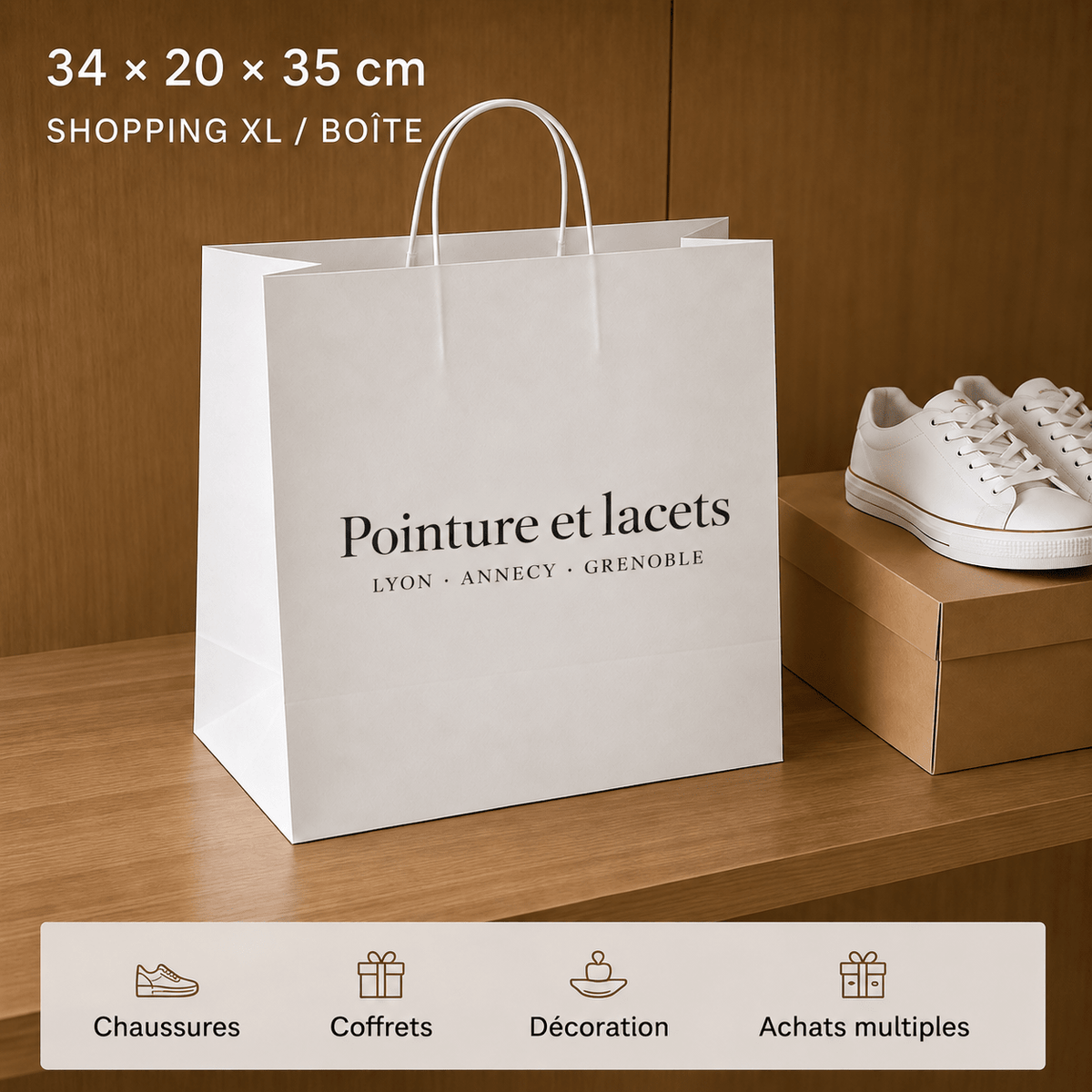 Sacs classiques Kraft Blanc - FaciPack