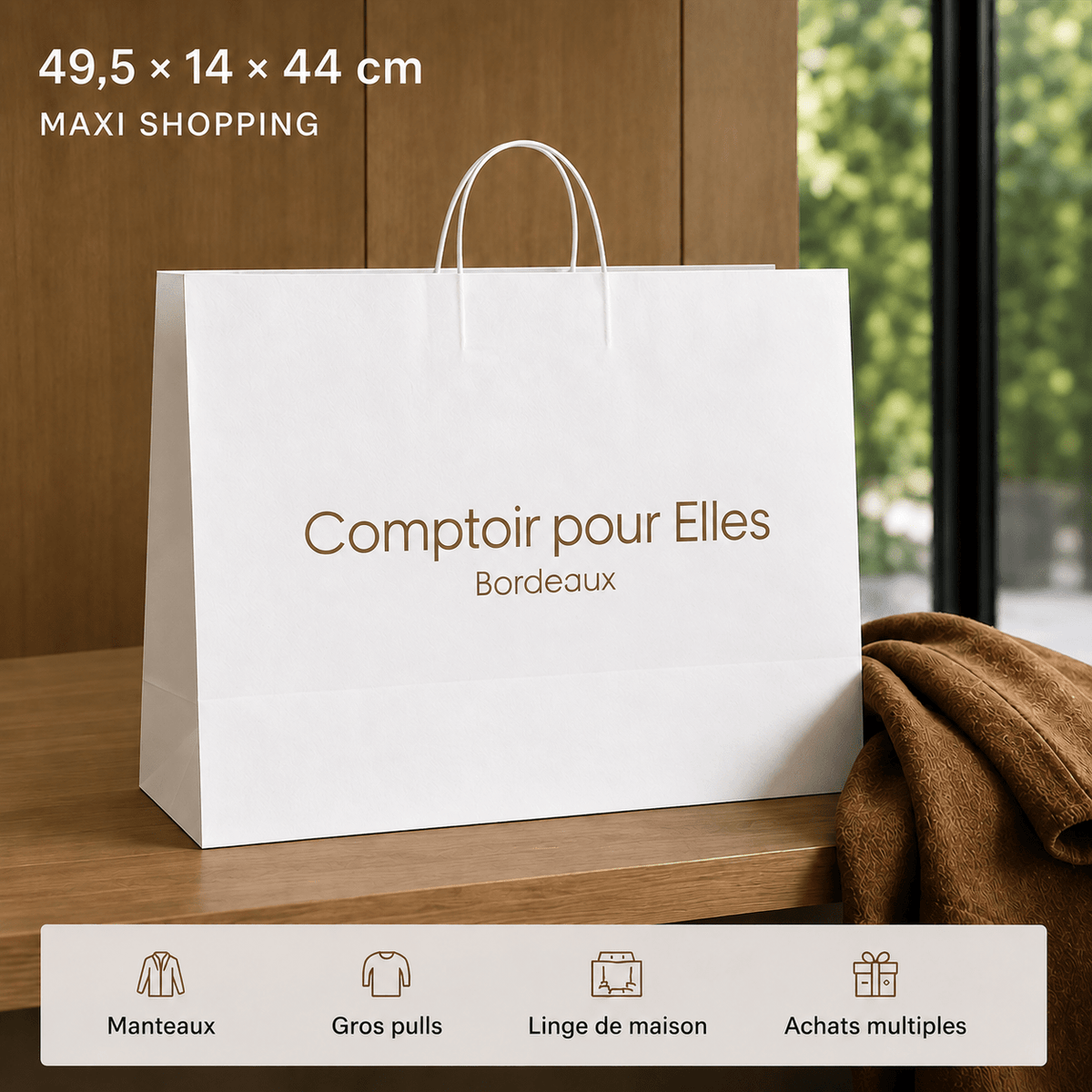 Sacs classiques Kraft Blanc - FaciPack