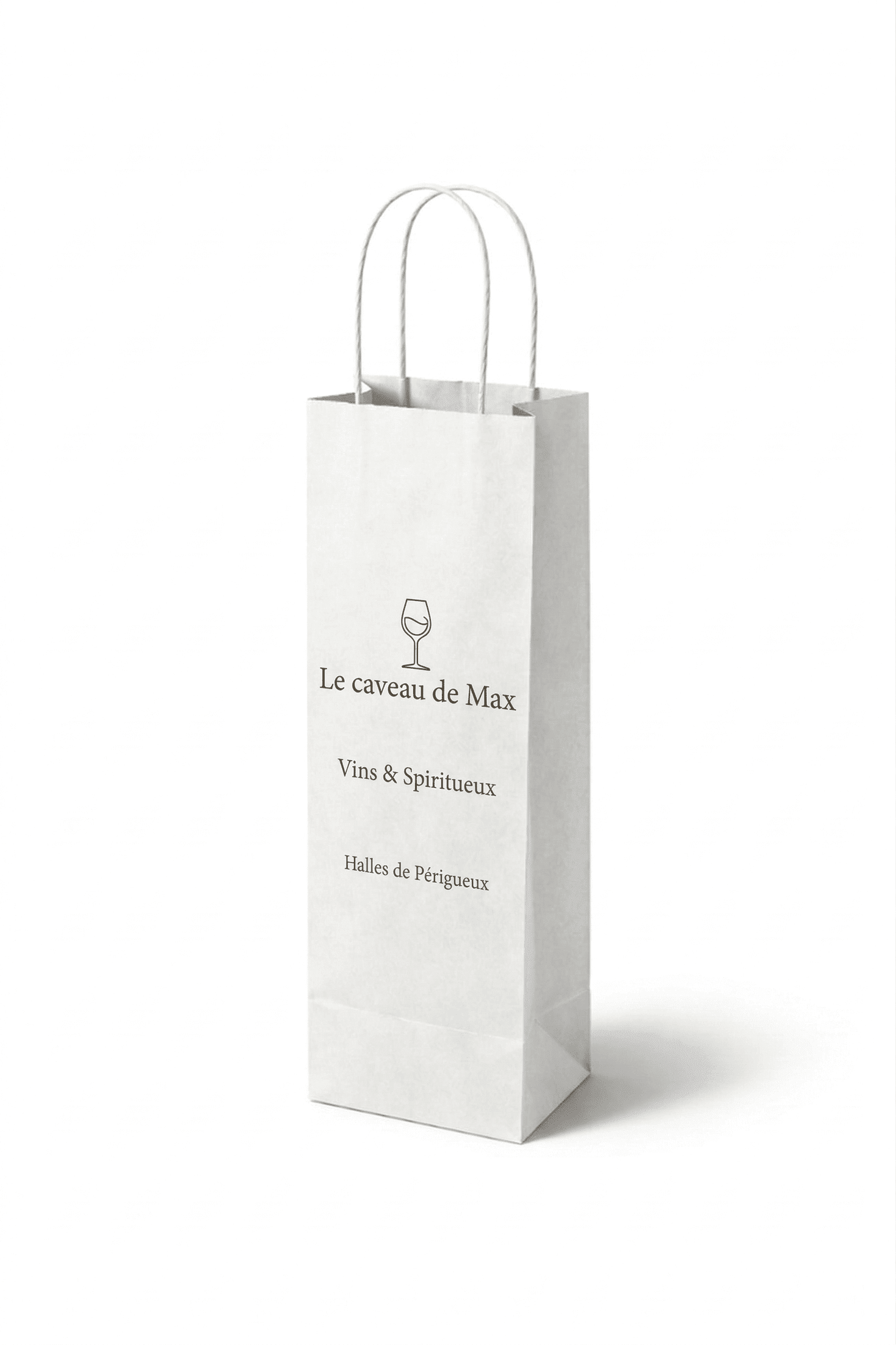 Sac bouteille kraft personnalise avec logo pour caviste et commerce de vin