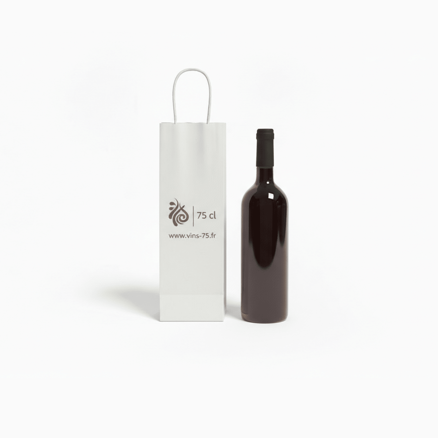 Sac bouteille kraft personnalise avec logo pour caviste et commerce de vin
