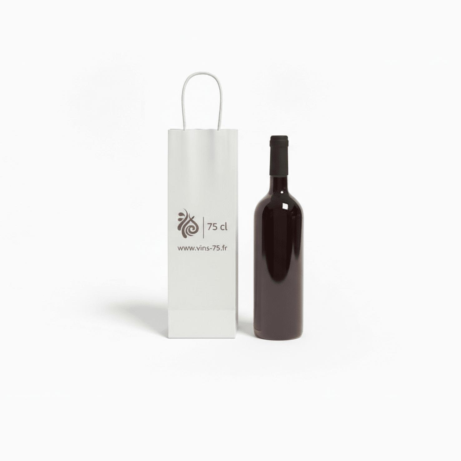 Sac bouteille kraft personnalise avec logo pour caviste et commerce de vin