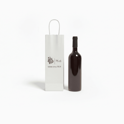 Sac bouteille kraft personnalise avec logo pour caviste et commerce de vin