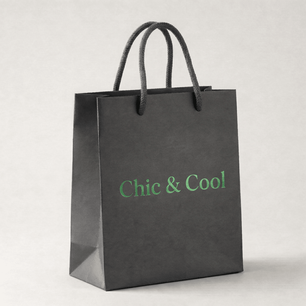 Sac luxe L format carre marquage a chaud pour boutique et salon